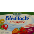 Blédina Blédilacté croissance : fruits rouges : Au lait infantile : 6 x 60g 