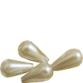  Tear drop pearl : imitation ivory : White decorate artwork beads : x5