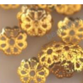Bead cap : golden color : Flower shape : 6 mm sold by 2