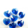 Perle : coeur : Bleu foncé : 14mm lot de 2