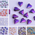 Bead : faceted heart : Mix of colors : 12mm